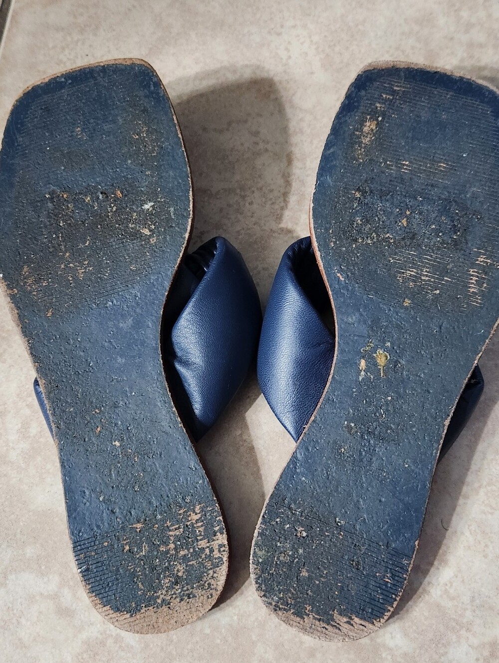Maeve Navy Knot-Top Women's Slide Sandals - Picture 3 of 3